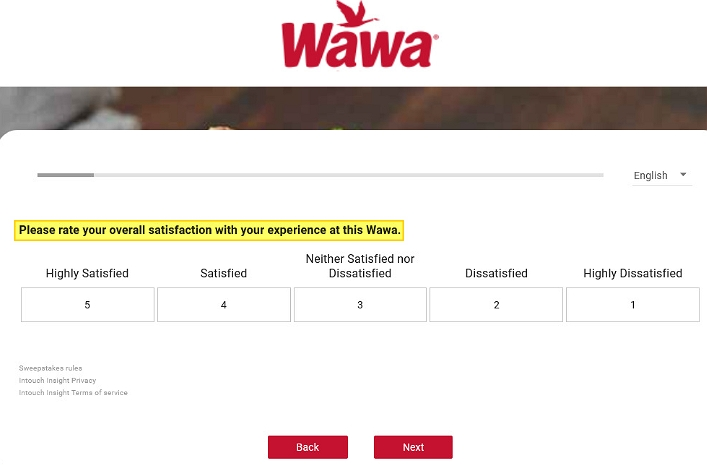 rate the overall satisfaction at wawa